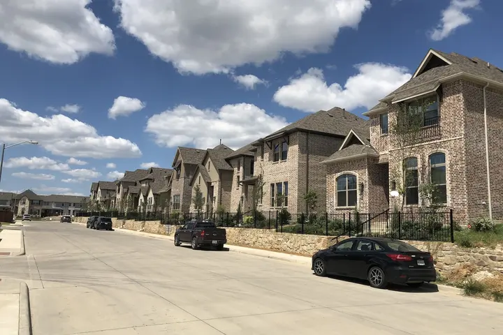 Quiet residential street in the community
