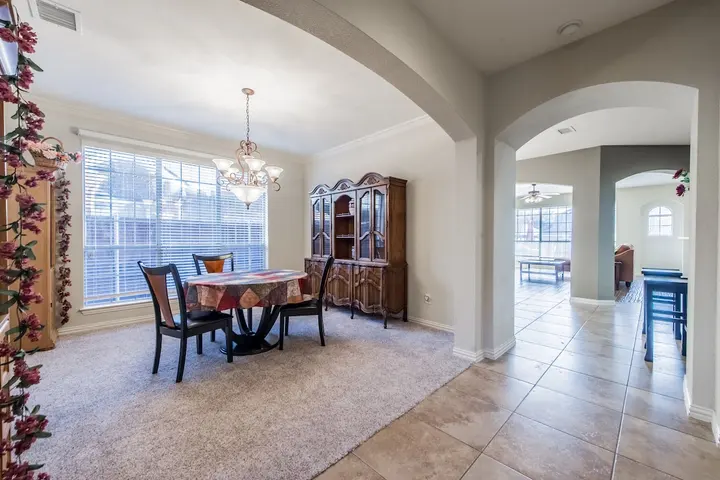 Formal dining room with china cabinet